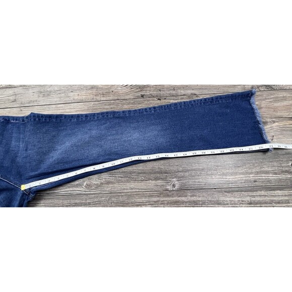 Free People Jeans Raw Bootcut Raw Hem Mid Rise Blue 29/27 Festival Boho Hippie - Picture 10 of 13